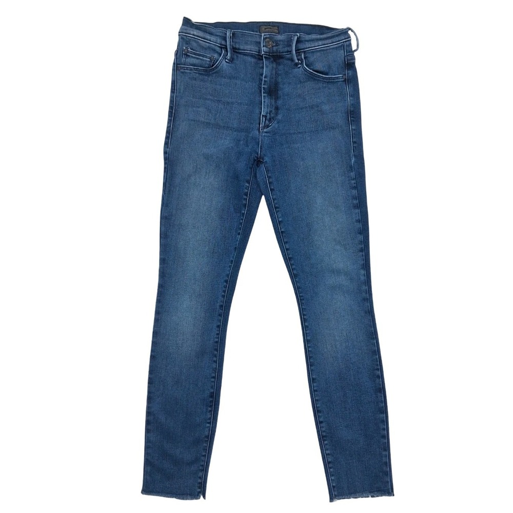 Mother Jeans Womens 27 Blue HW Looker Ankle Fray High Rise Skinny Stretch Denim